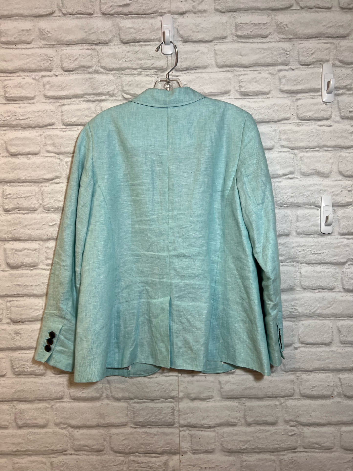 Size 10 Talbots Light Blue Linen One-Button  Blazer