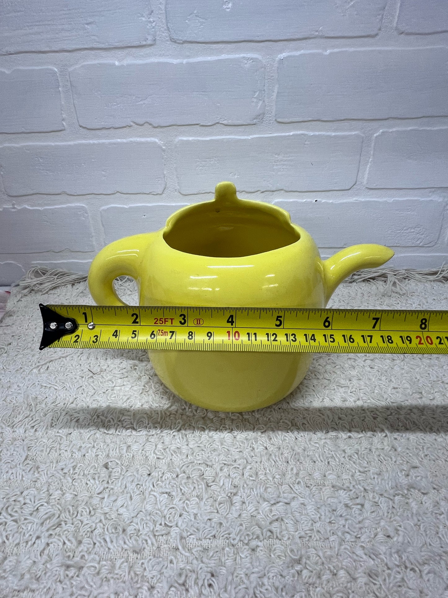 Haeger Yellow Window Sill Flower Pot Shaped Like Teapot
