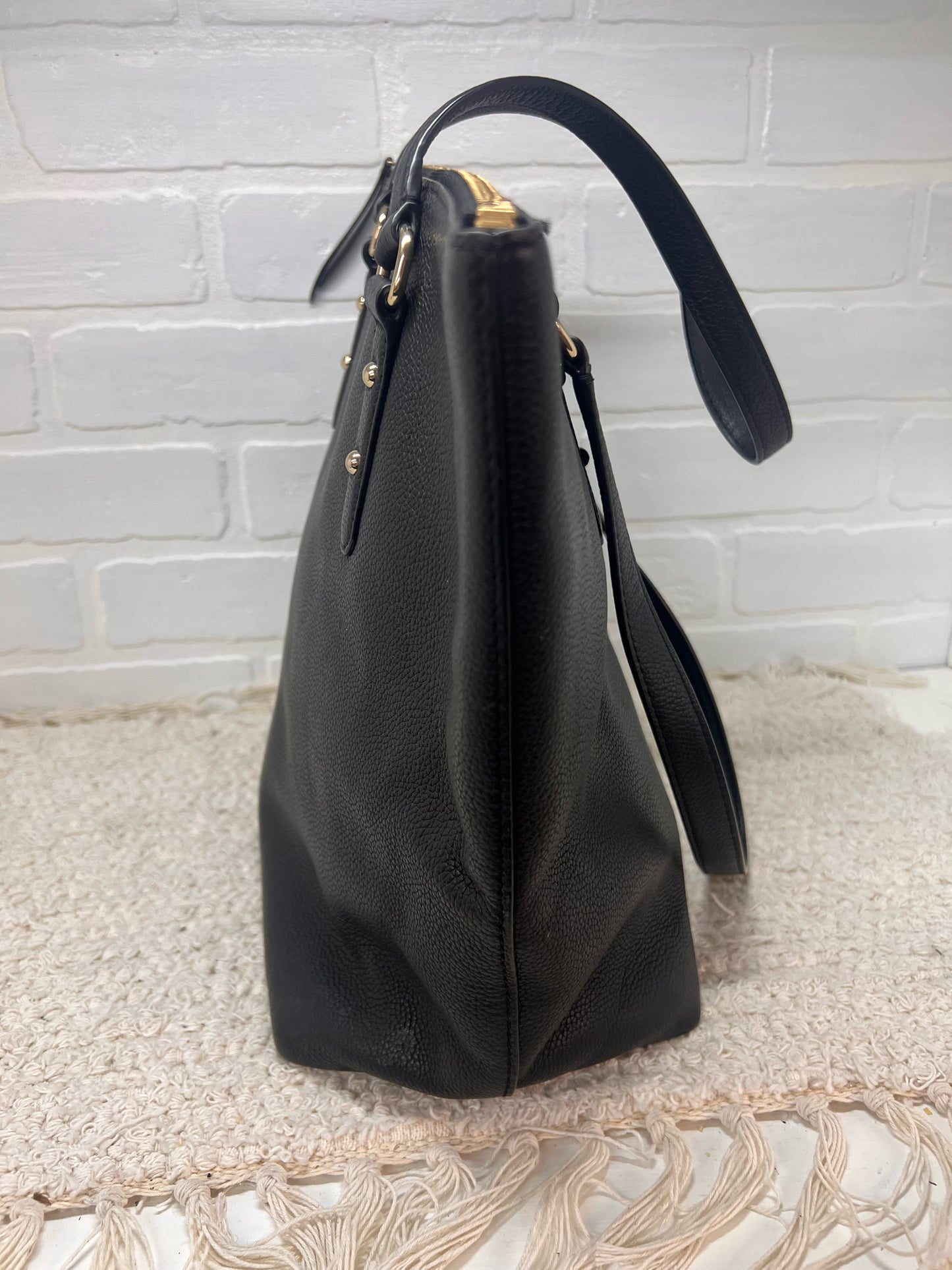 Kate Spade Penny Larchmont Avenue Black Pebbled Leather Shoulder Bag – Classic Designer Handbag