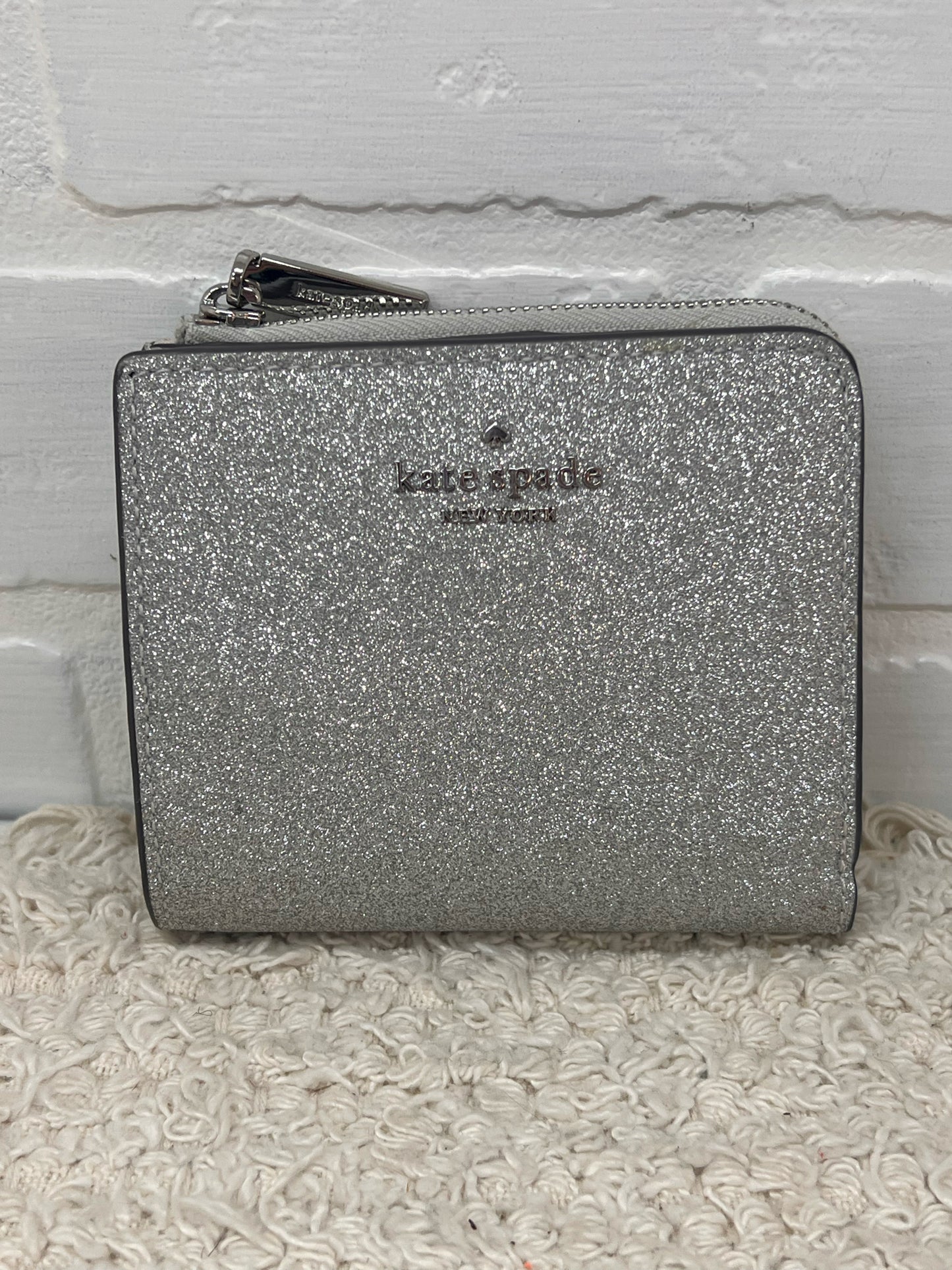 Kate Spade Silver Glitter Leather Coin Purse/Wallet