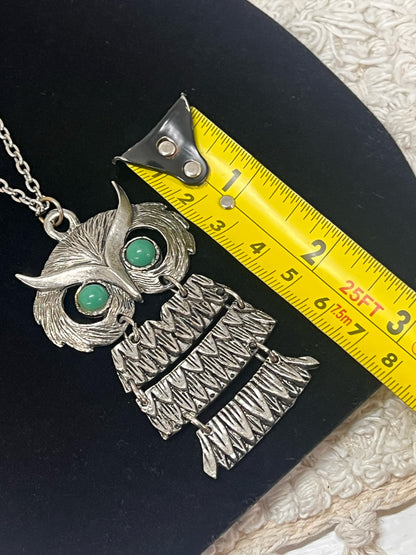 Vintage Silvertone Owl Pendant