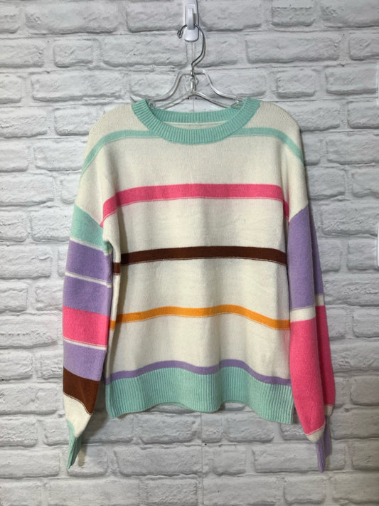 Colorblock Striped Crew Neck Sweater