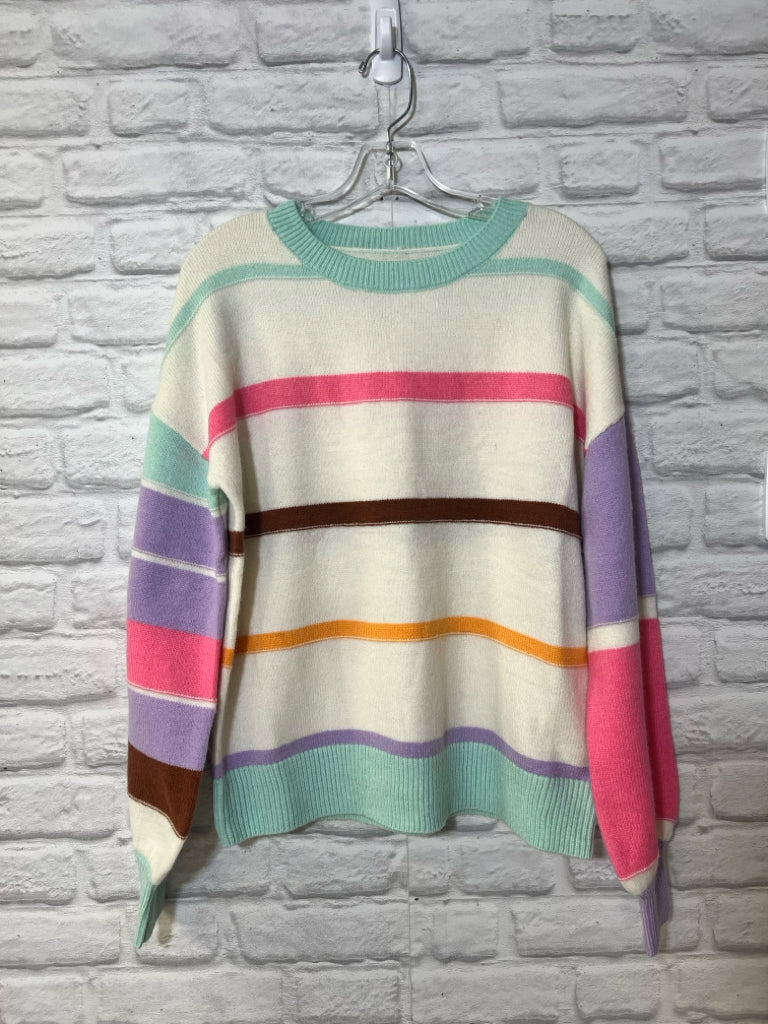 Colorblock Striped Crew Neck Sweater