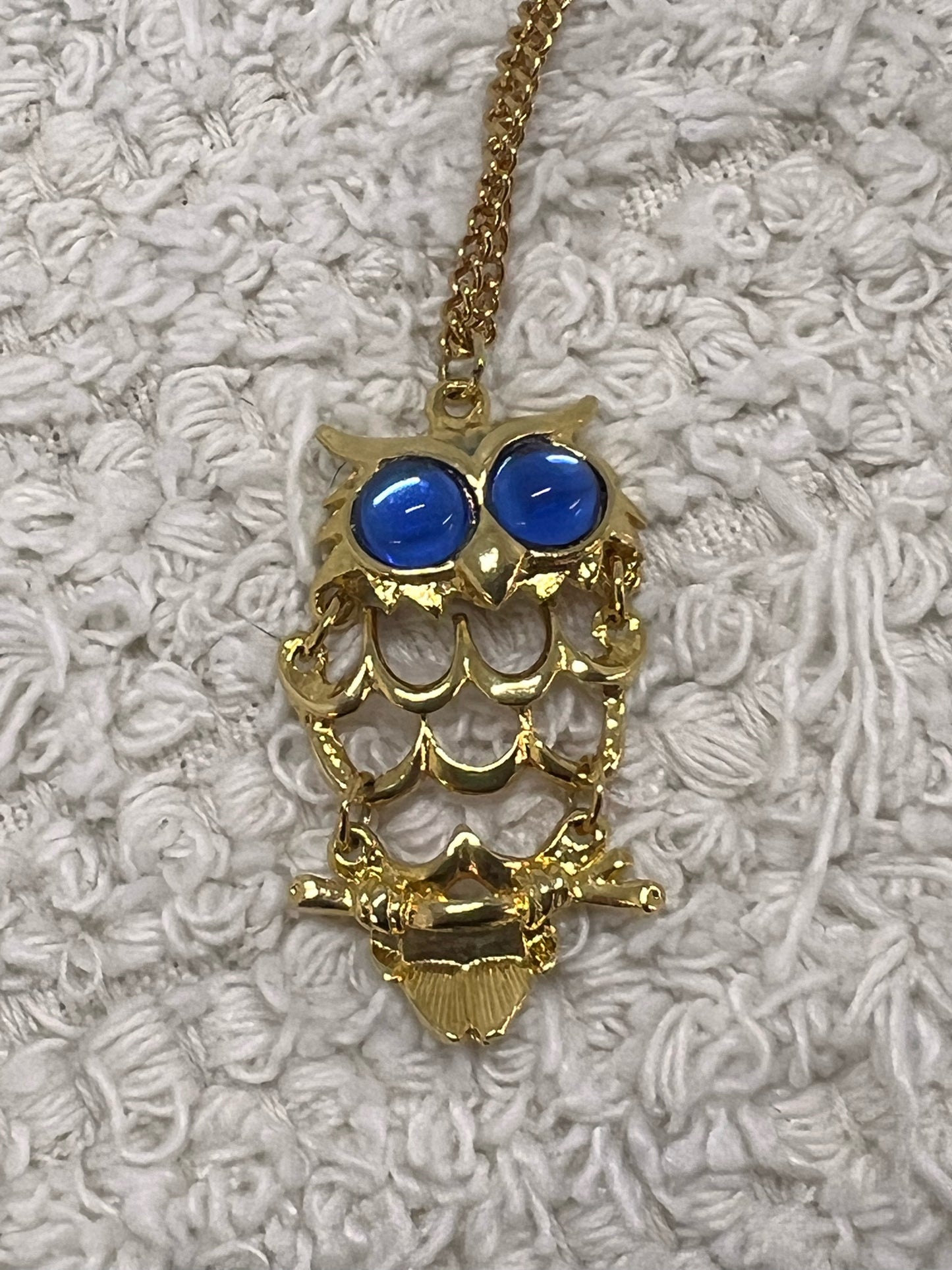 Vintage goldtone owl necklace