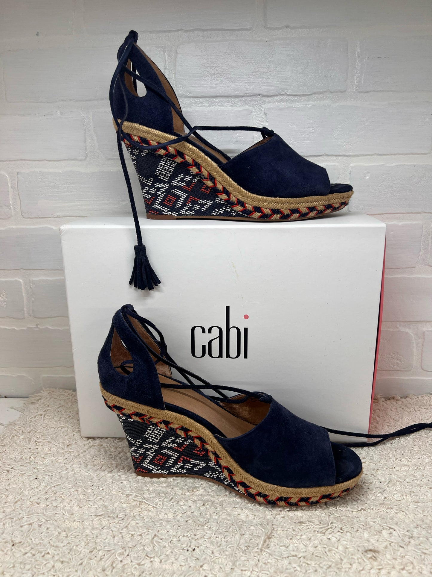 Shoe Size 9 CAbi Wedge Espadrille Lace Up Sandals