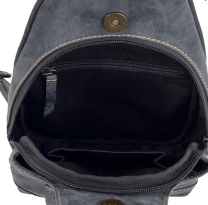 Myra Bag Western Fork Sling Bag in Coal