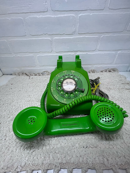 Stromberg-Carlson Lime Green 1970's Dial Corded Telephone