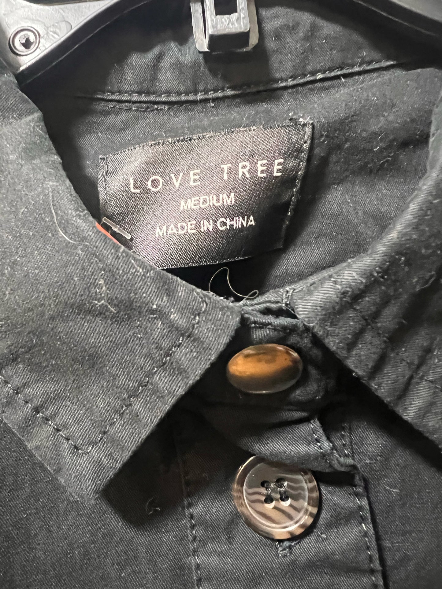 Size M LoveTree Black Cotton Military Style Jacket