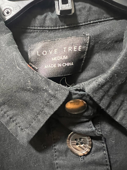 Size M LoveTree Black Cotton Military Style Jacket
