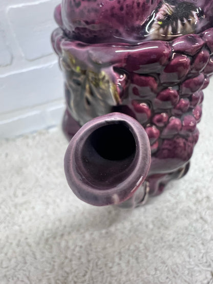 Inarco "Cool Claret" Plum Colored Ceramic Coffee Pot w/ 4 Mugs Circa 1960's