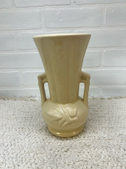 McCoy 8" tall cream colored vase