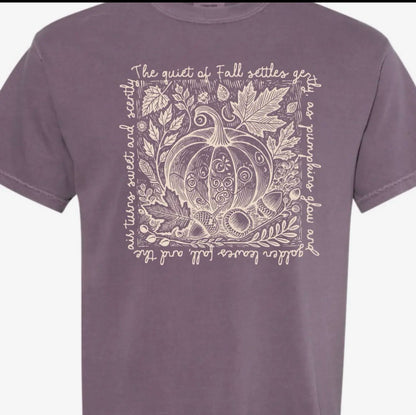 Retro Fall Pumpkin Comfort Colors T-Shirt in Wine or Pepper