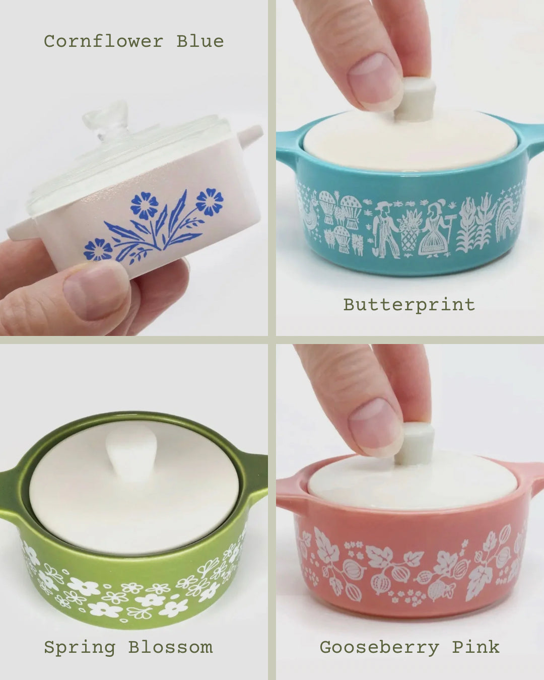 Pyrex or Corningware Inspired Ceramic Trinket Dish