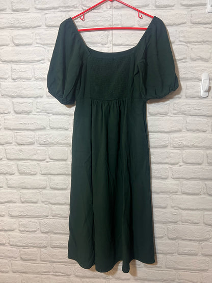 Size S Old Navy Green Smocked Back Midi Dress