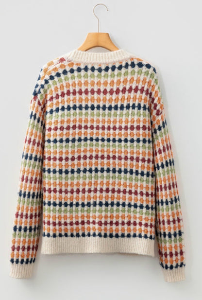 Bee Balm Boutique Dotty Pattern V-Neck Cardigan