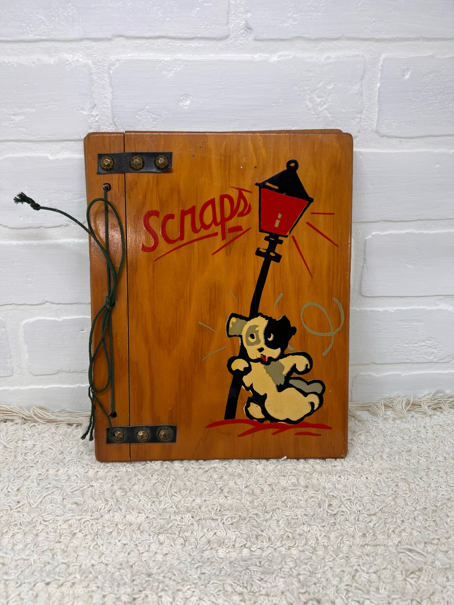 Vintage wood covered scrap book