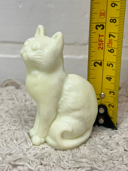 Moser Custard Glass/Uranium Glass Cat Figurine