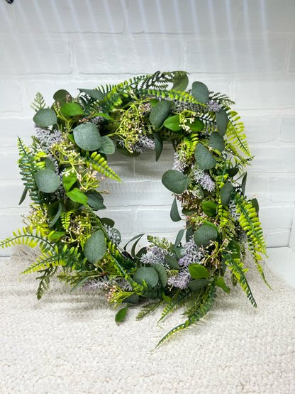 Lavish Lavender Fern & Foliage 22" Wreath
