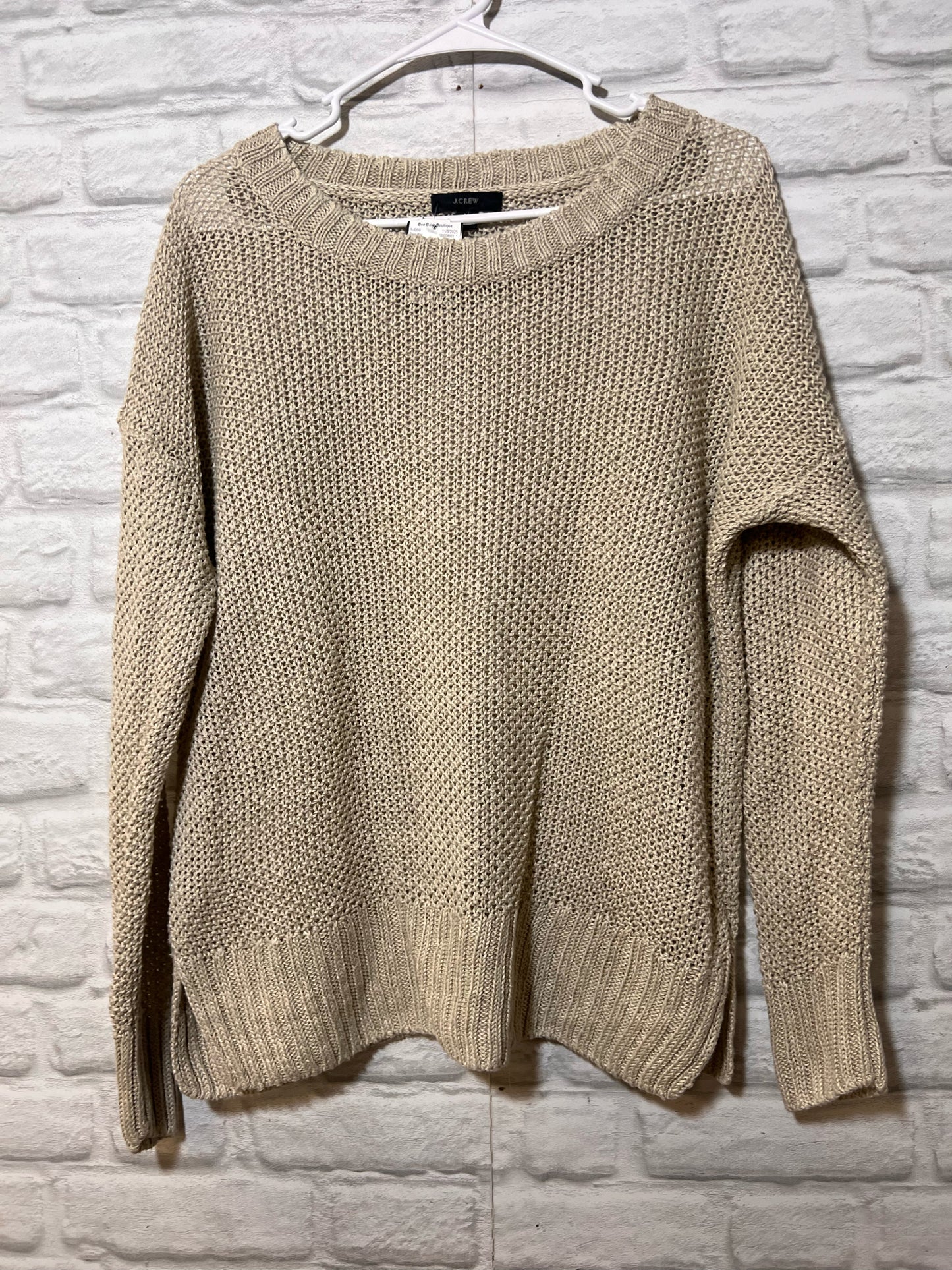 Size M J. Crew 100% Linen Lightweight Neutral Sweater