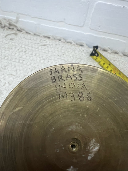 Vintage Brass Vase w/ Atomic Etched Design