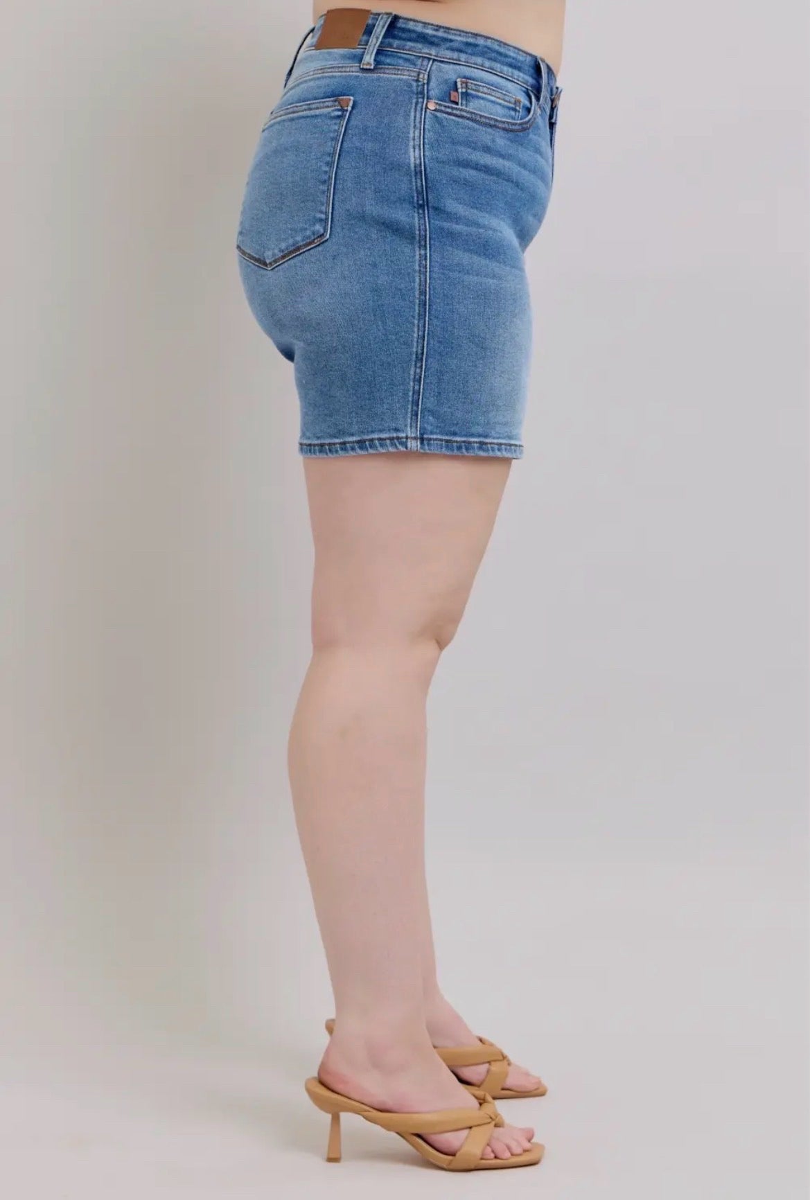 Judy Blue 2 Button Mid Length Dad Shorts - 1X-2X-3X