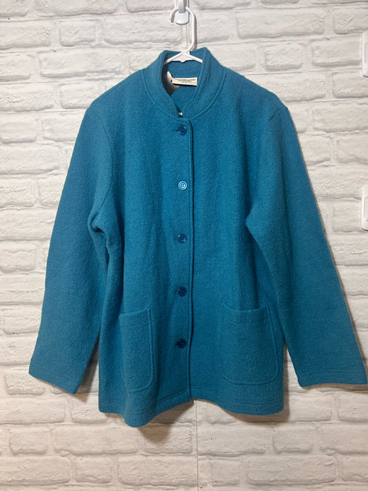 Norm Thompson Boiled Wool Vintage Blue Blazer