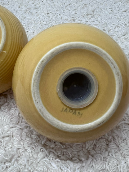 Yellow Ball Salt & Pepper Shaker Set (2) Stamped Japan