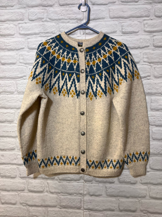 Size L Husflidstua Vintage Norwegian Wool Cardigan