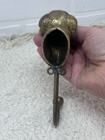 Vintage Brass Dog Head Coat Hook