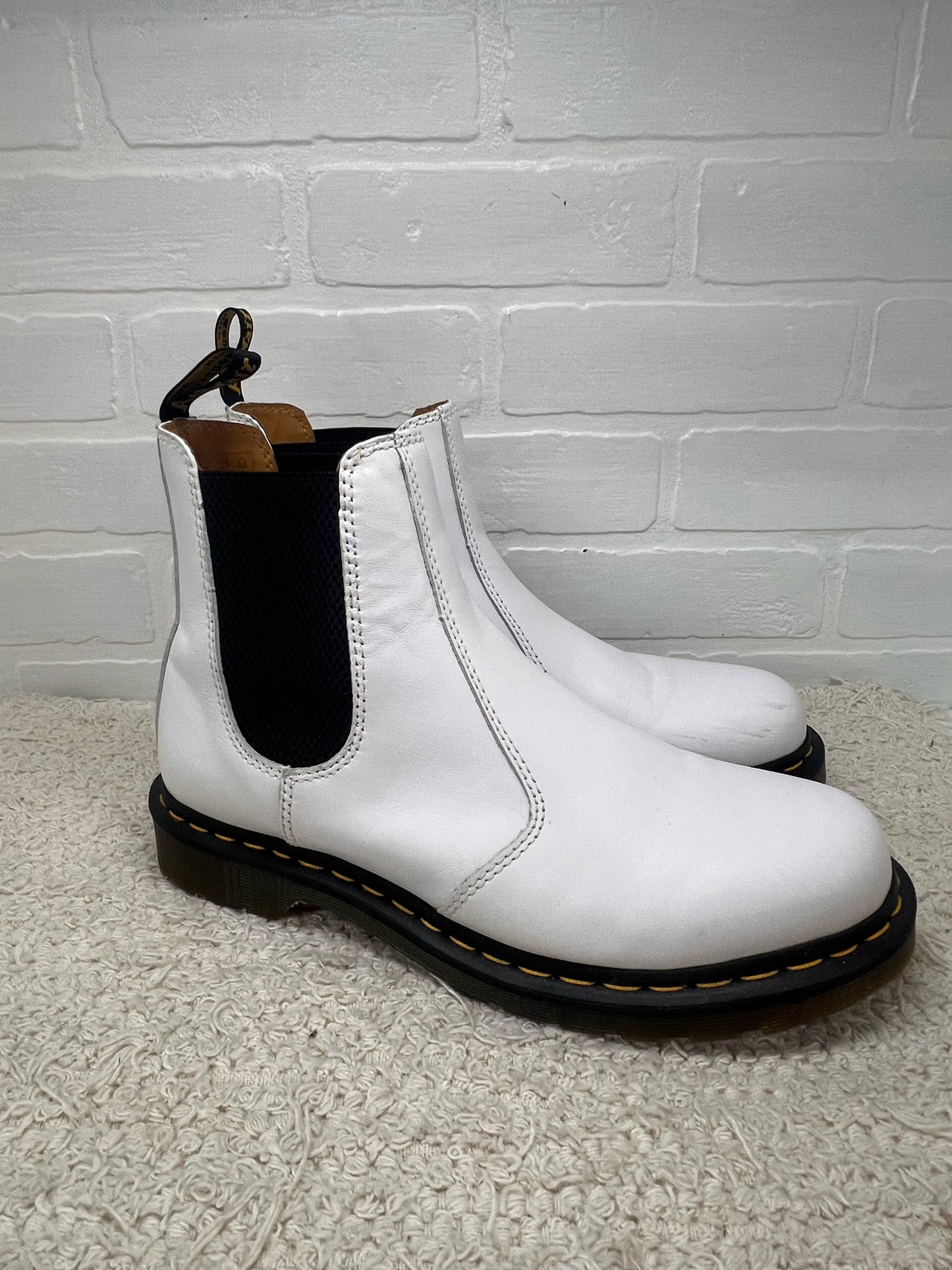 Shoe Size 11 Doc Martins White Chelsea Style Pull On Boot