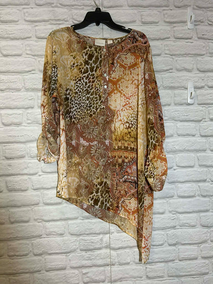 Chico's  NWT Apricot/Multicolor Patterned Blouse size XL