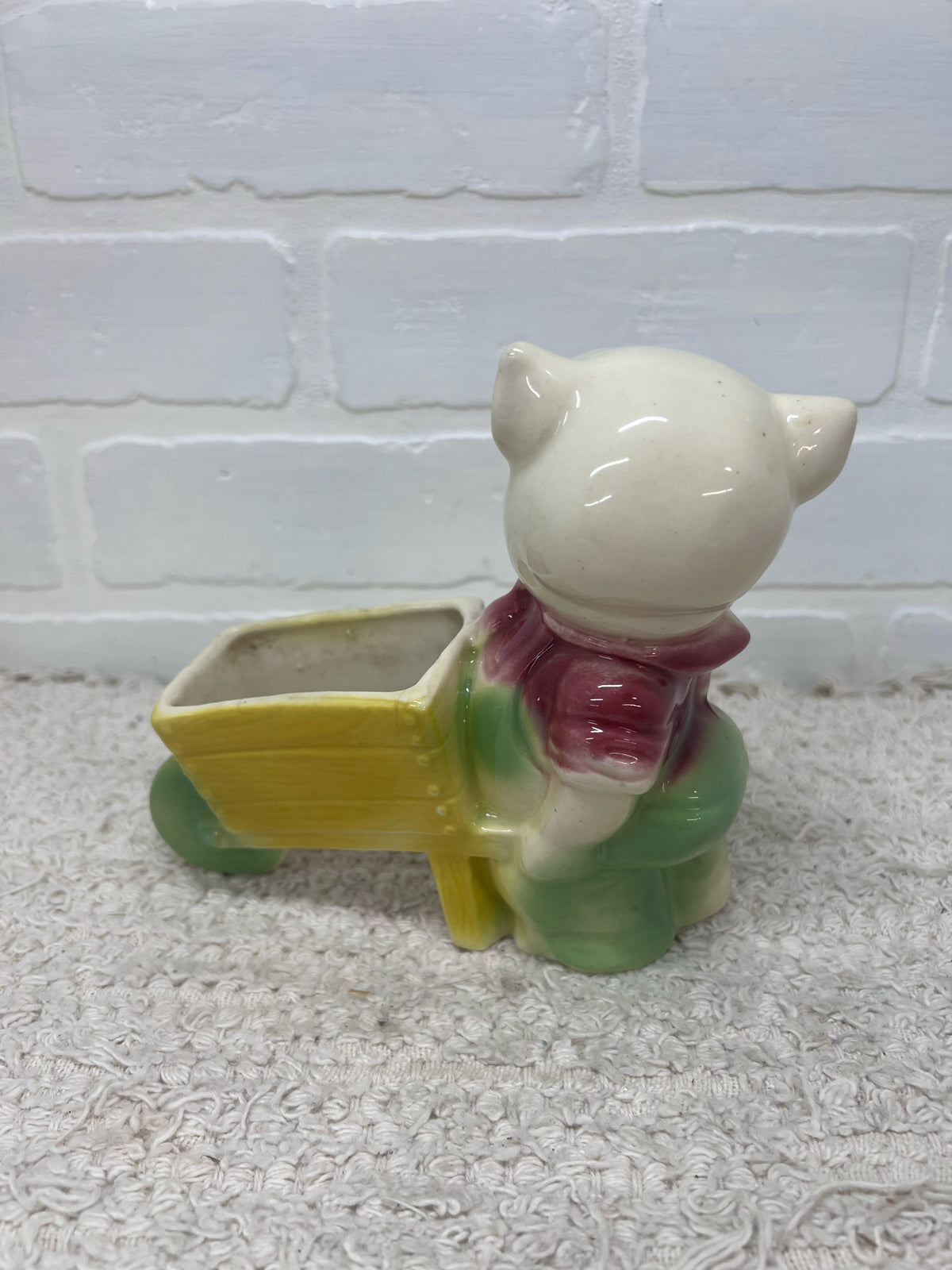 Circa 1950's Shawnee Planter Pig w/ Wheelbarrow