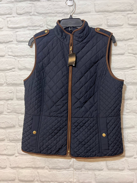 Size L Petite Talbots NWT Navy Blue Fleece Lined Quilted Vest