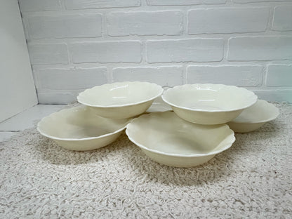 set of 6 custard glass cereal bowls