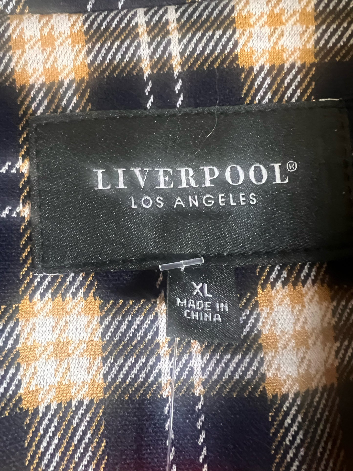 Size XL Liverpool Navy Plaid Blazer