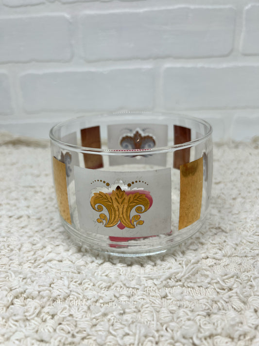 Fleur di lis gold and white snack bowl