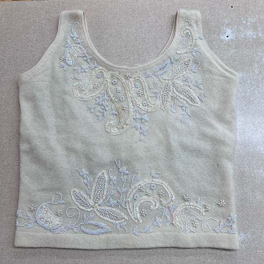 Circa 1960's Beaded Lambswood & Angora Evening Sweater - Gimbels