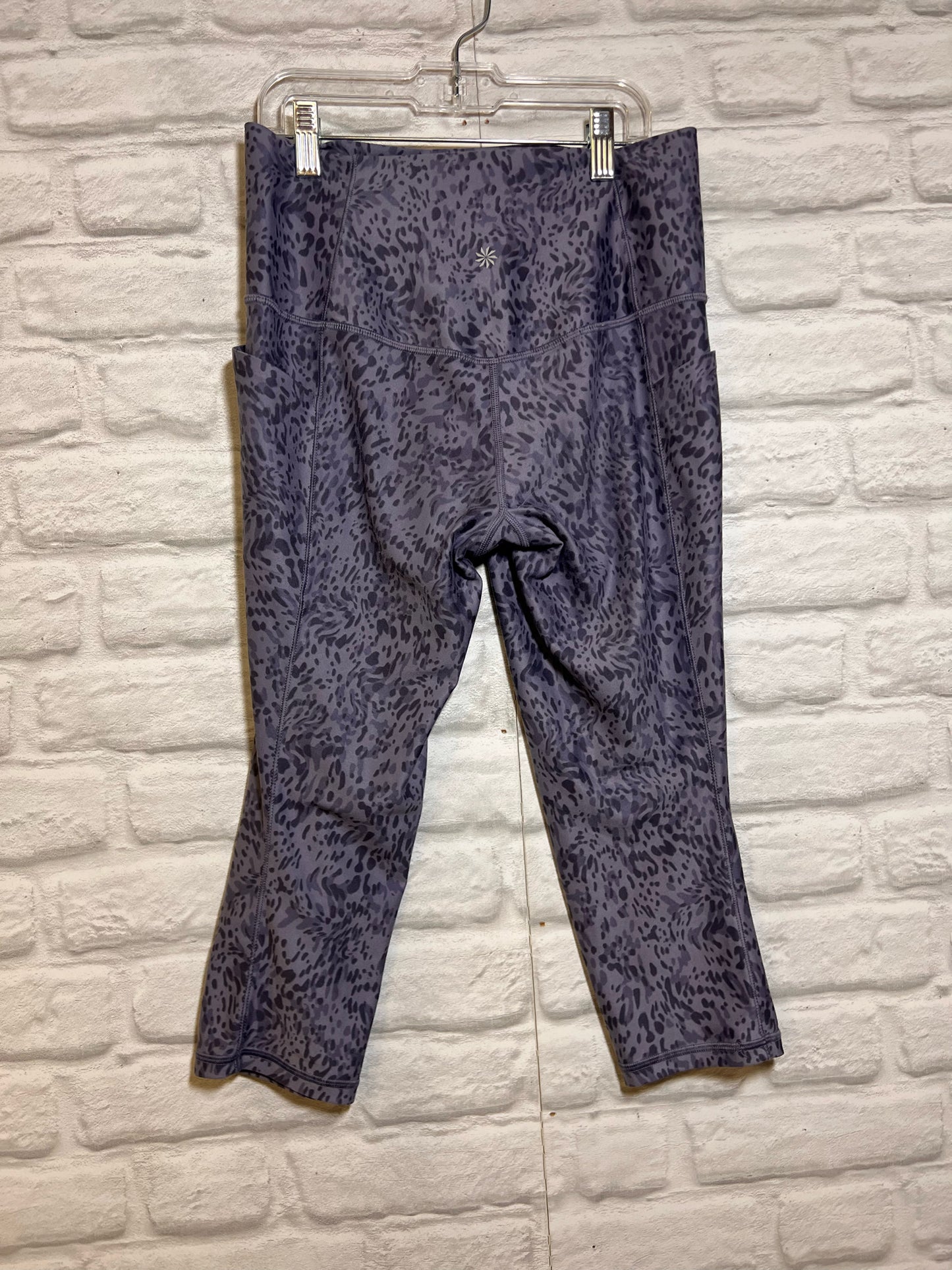 Athleta Size S Petite Purple leopard Crop Leggings