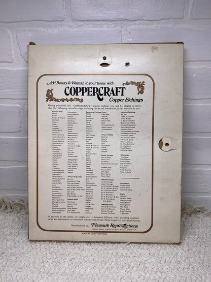 Coppercraft New in Box Framed Brass Etching - The Square - Chagford