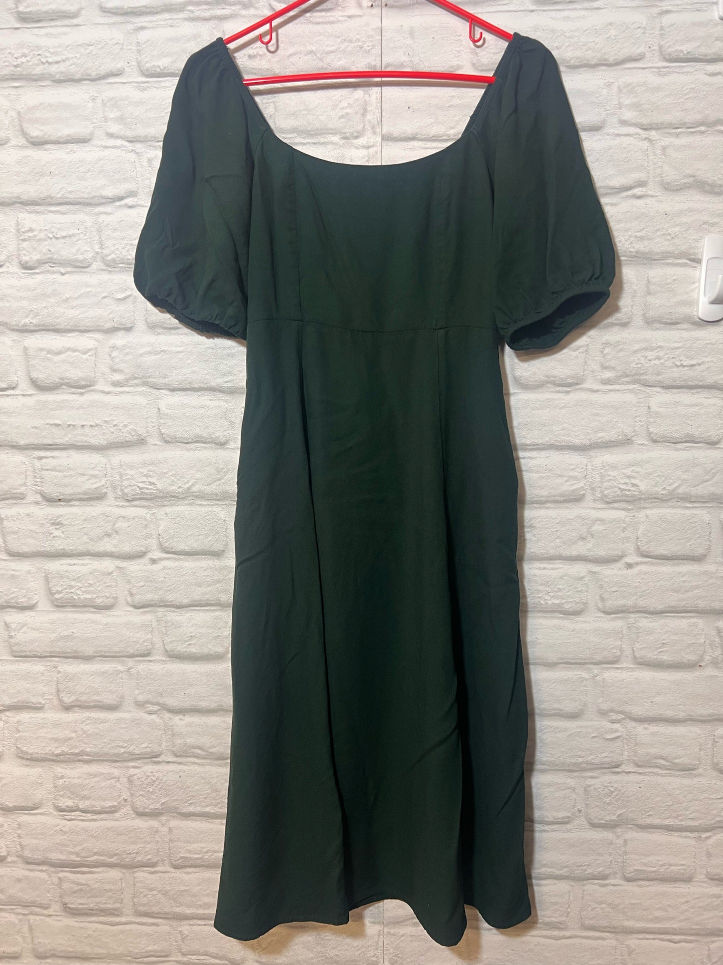 Size S Old Navy Green Smocked Back Midi Dress