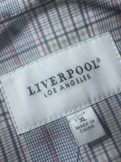 Size XL Liverpool Open Front Plaid Blazer