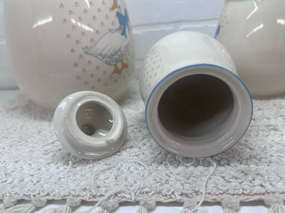 Aunt Rhody Set of 3 Lidded Goose Canisters
