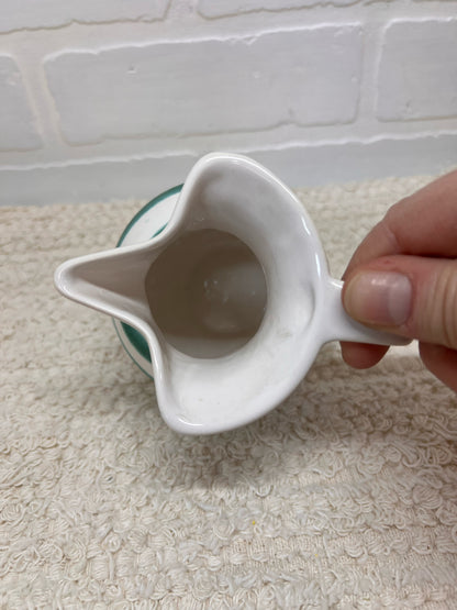Vintage Austrian Aichwalder MCM Green Striped Creamer