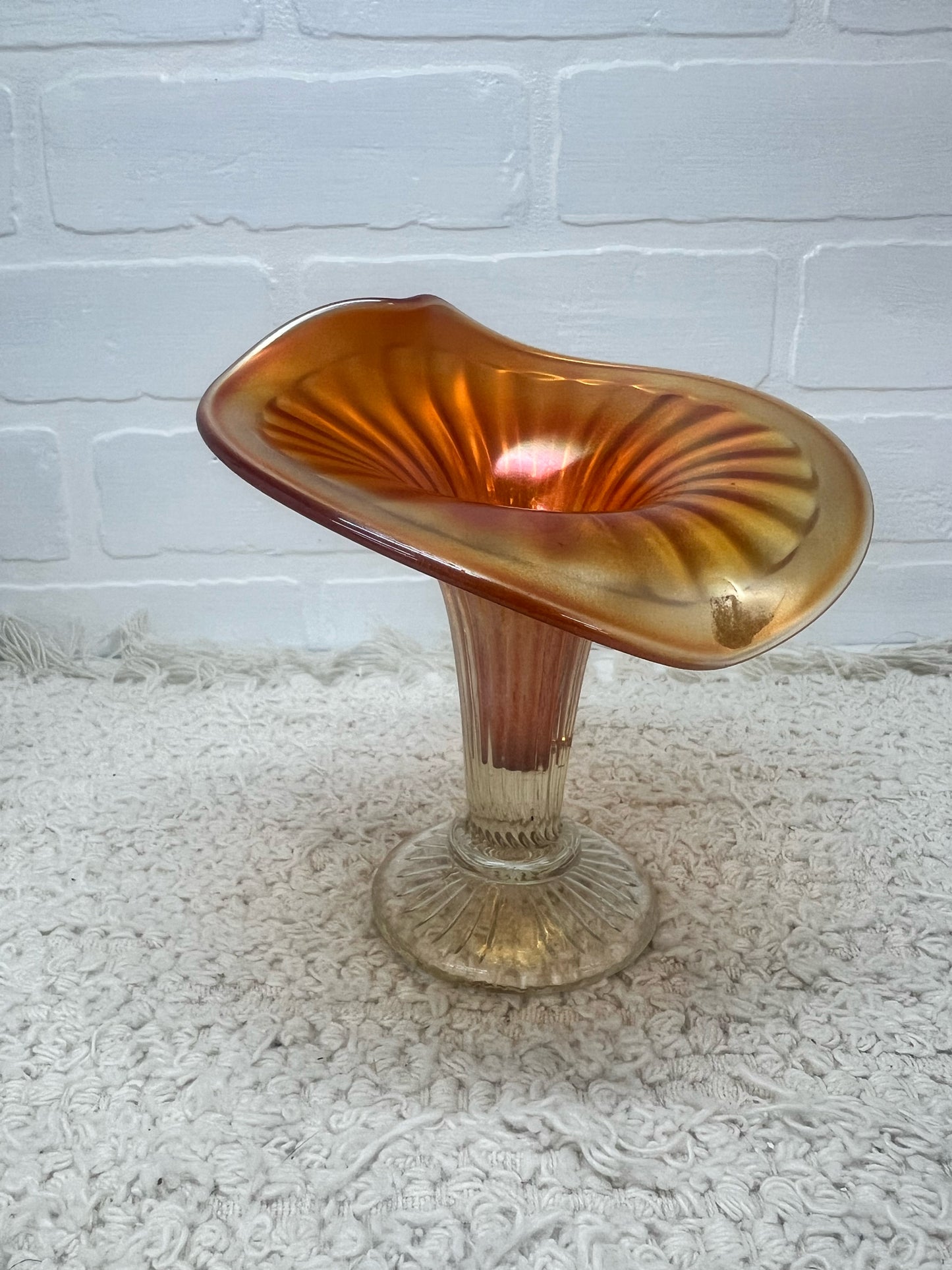 Fenton carnival glass vase