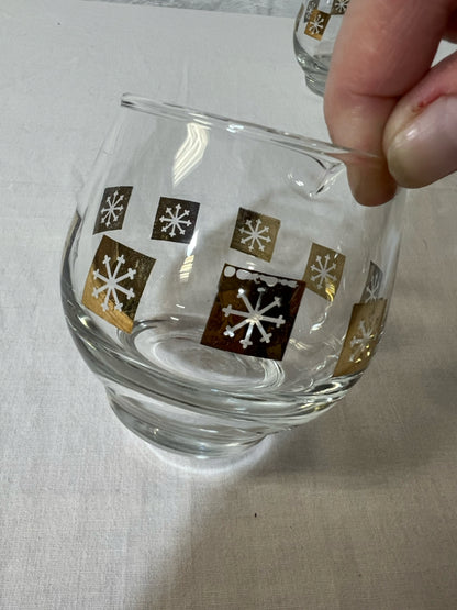 Libbey cream & sugar set in atomic nowflake pattern