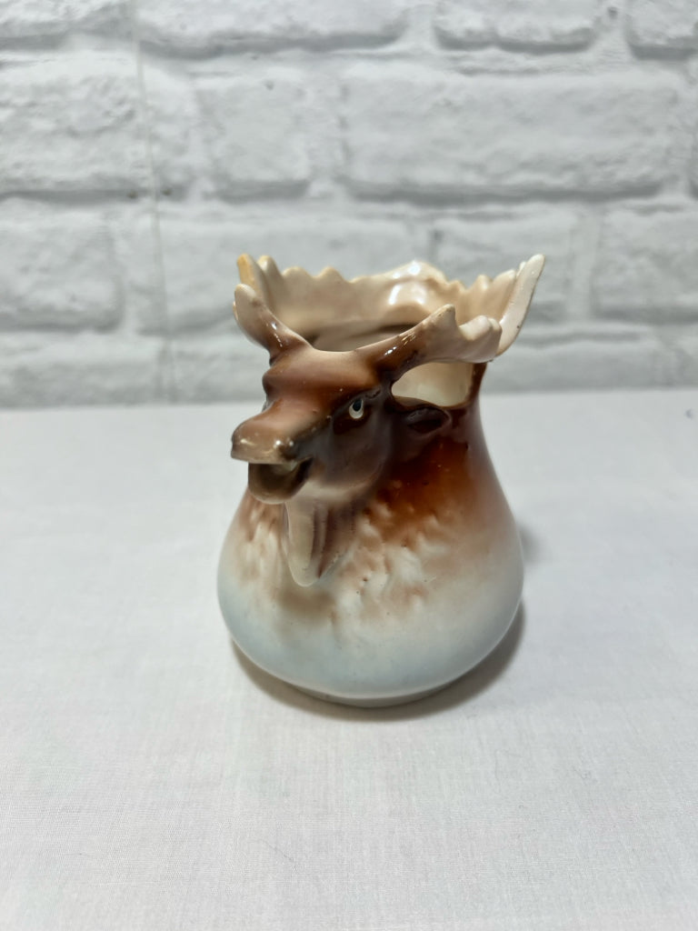 Vintage moose head & antlers Austrian creamer