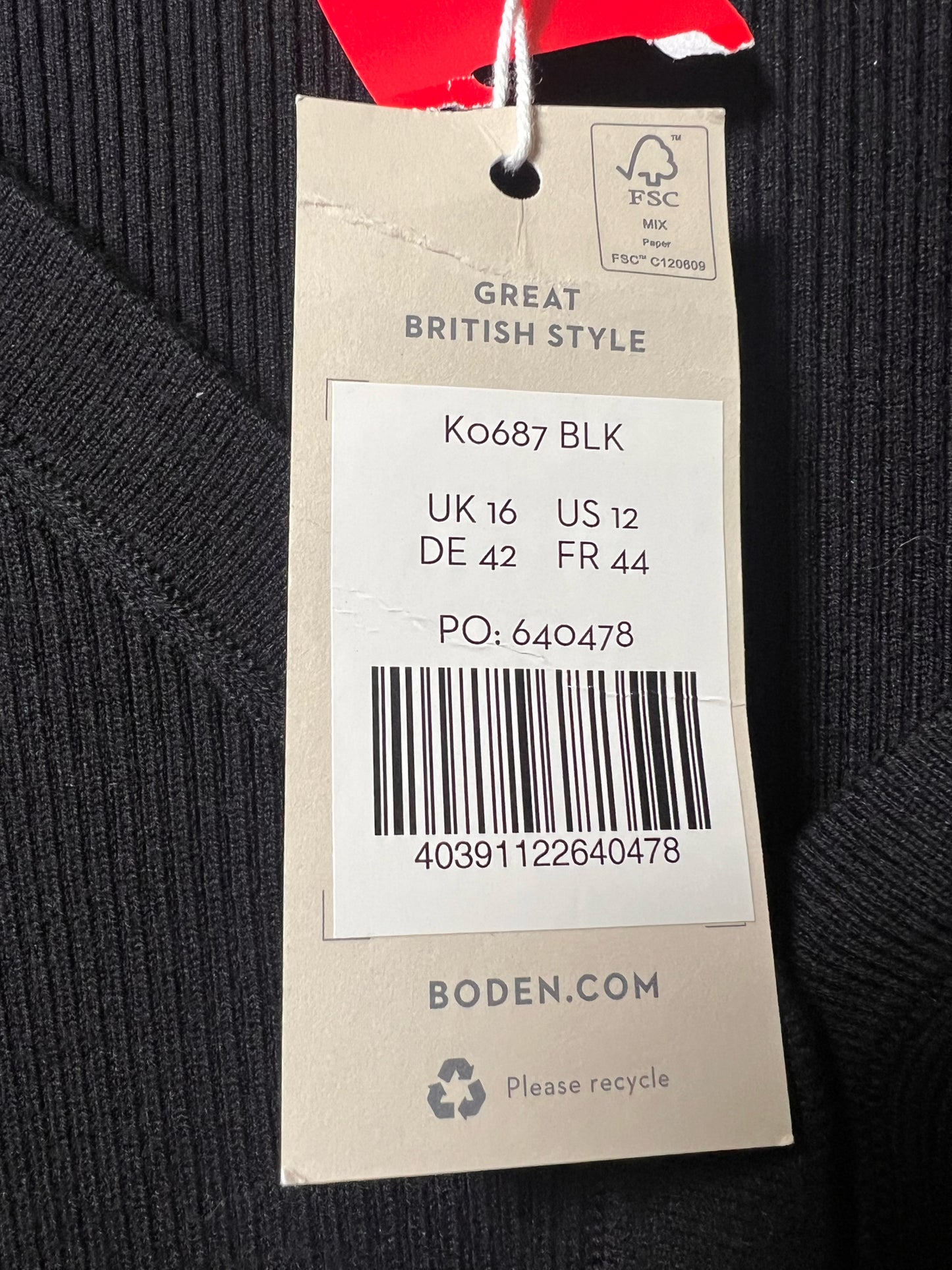 Size 12 Boden Black Button Down  NWT Cardigan