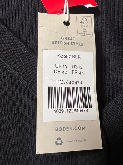 Size 12 Boden Black Button Down  NWT Cardigan