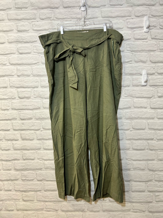 Torrid Size 24 green linen blend pants