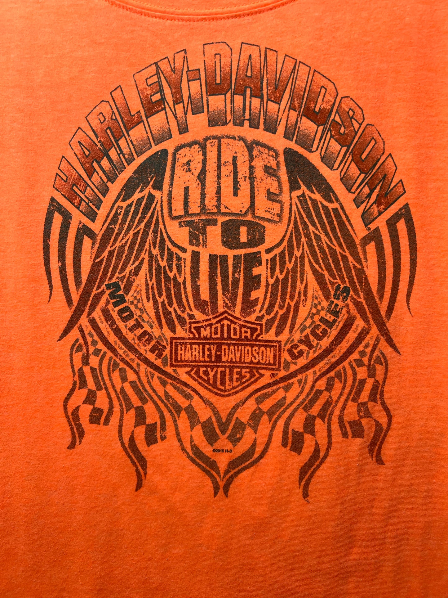 Size L Harley-Davidson Orange T-shirt